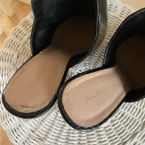 Aldo black croc block heel mules - Picture 3 of 5
